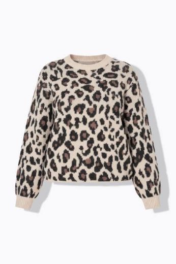 Plus size veliki brojevi Pulover dugih rukava s leopard uzorkom za punije