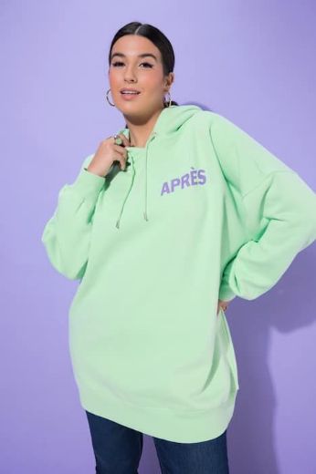 Plus size veliki brojevi Majica dugih rukava s kapuljačom šireg kroja za punije