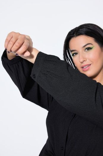 Plus size veliki brojevi Haljina dugih rukava na kopčanje za punije