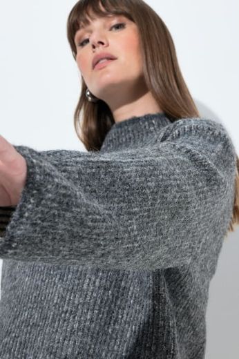 Plus size veliki brojevi Pulover na pruge povišenog ovratnika za punije