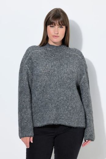 Plus size veliki brojevi Pulover na pruge povišenog ovratnika za punije