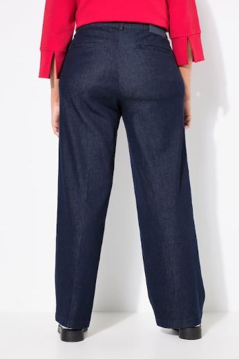 Plus size veliki brojevi Traperice širokih i ravnih nogavica za punije