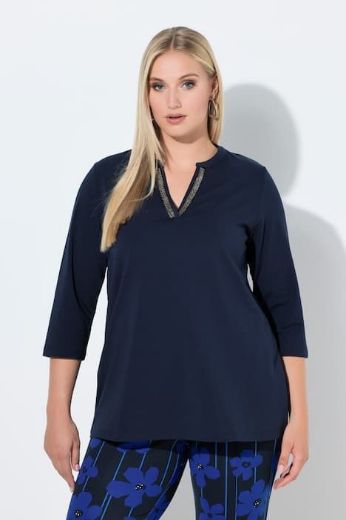 Plus size veliki brojevi Majica 3/4 rukava A kroja za punije