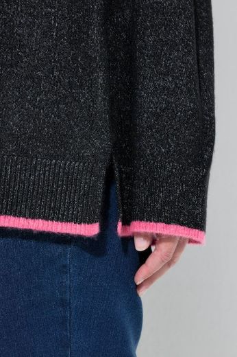 Plus size veliki brojevi Pulover dugih rukava V ovratnika za punije