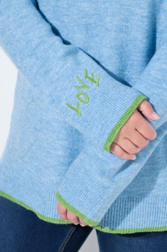 Plus size veliki brojevi Pulover dugih rukava V ovratnika za punije