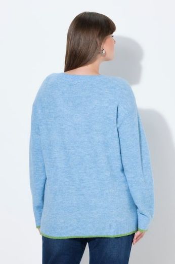 Plus size veliki brojevi Pulover dugih rukava V ovratnika za punije