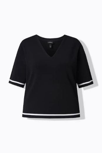 Plus size veliki brojevi Pulover kratkih rukava V ovratnika za punije