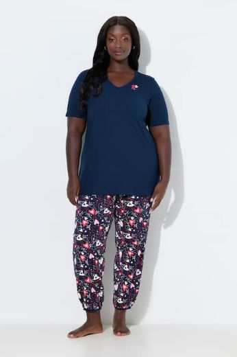 Plus size veliki brojevi Pidžama kratkih rukava i dugih nogavica za punije