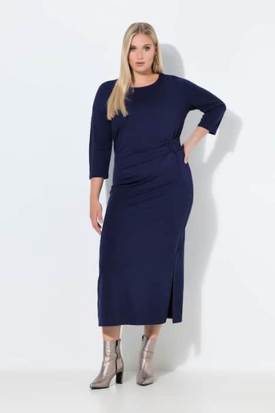 Veliki brojevi Haljina midi 3/4 rukava moda za punije