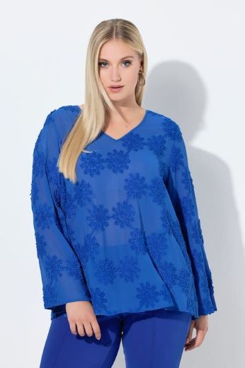 Plus size veliki brojevi Bluza dugih rukava V ovratnika za punije