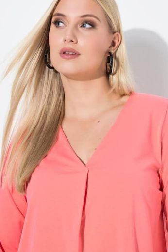 Plus size veliki brojevi Majica 3/4 rukava V ovratnika za punije