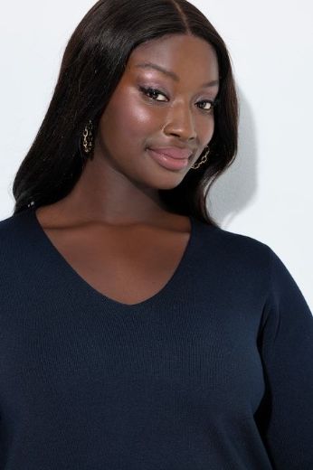 Plus size veliki brojevi Pulover 3/4 rukava V ovratnika za punije