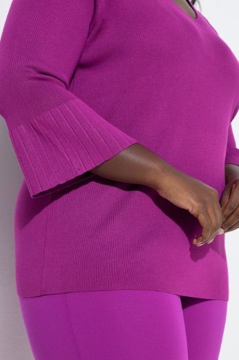 Plus size veliki brojevi Pulover 3/4 rukava V ovratnika za punije