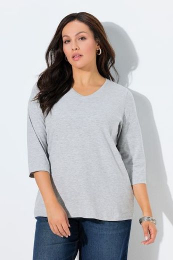 Plus size veliki brojevi Majica 3/4 rukava V ovratnika za punije