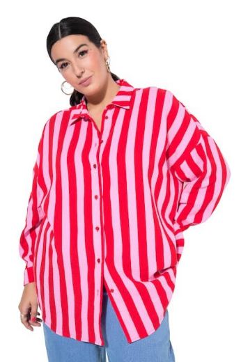 Plus size veliki brojevi Košulja od muslina na pruge za punije