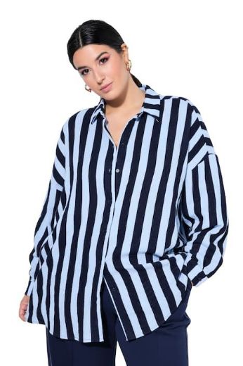 Plus size veliki brojevi Košulja od muslina na pruge za punije