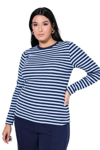 Plus size veliki brojevi Majica dugih rukava na pruge za punije