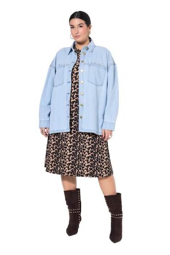 Plus size veliki brojevi Košulja traper šireg kroja za punije