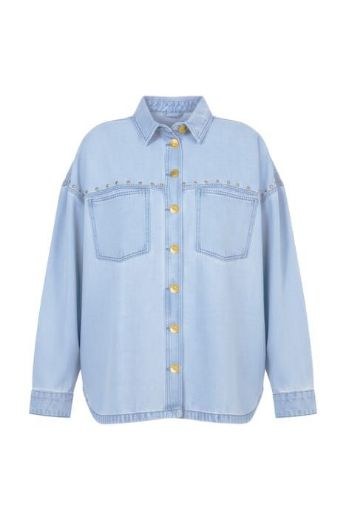 Plus size veliki brojevi Košulja traper šireg kroja za punije