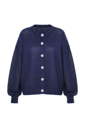 Plus size veliki brojevi Kardigan dugih rukava pleteni na kopčanje za punije