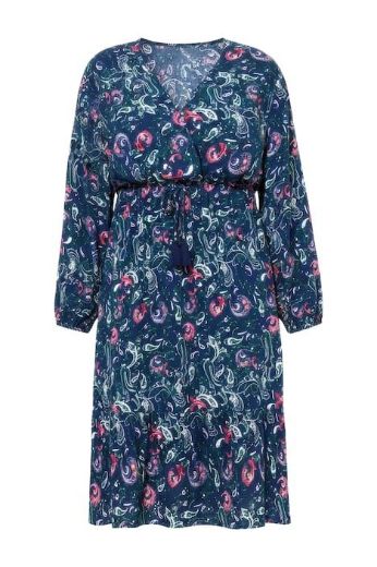 Plus size veliki brojevi Haljina maxi  dugih rukava V ovratnika za punije