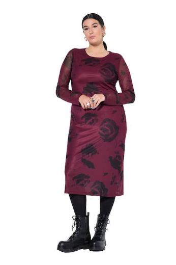 Plus size veliki brojevi Haljina midi dugih rukava užeg kroja za punije