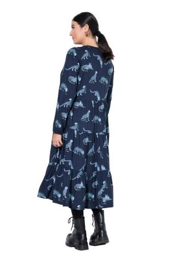 Plus size veliki brojevi Haljina maxi dugih rukava V ovratnika za punije