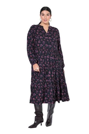 Plus size veliki brojevi Haljina maxi dugih rukava V ovratnika za punije