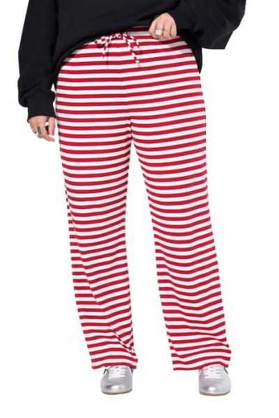 Veliki brojevi Hlače širokih nogavica na pruge moda za punije