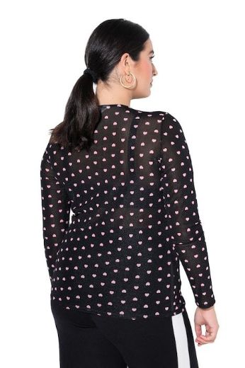 Plus size veliki brojevi Majica dugih rukava mrežastog izgleda za punije