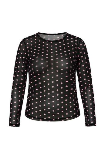 Plus size veliki brojevi Majica dugih rukava mrežastog izgleda za punije