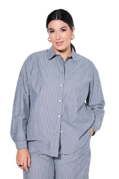 Veliki brojevi Košulja dugih rukava šireg kroja na pruge moda za punije