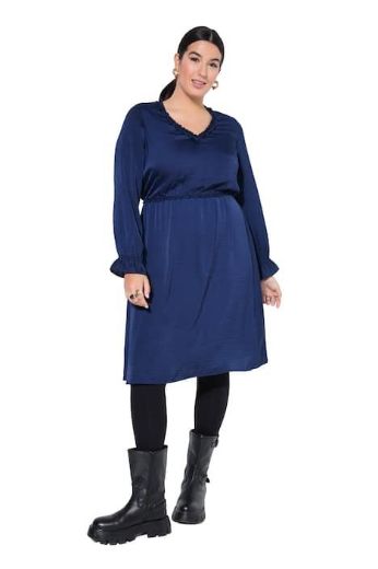 Plus size veliki brojevi Haljina midi dugih rukava za punije