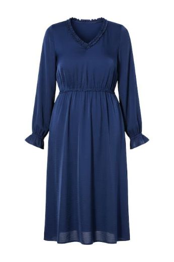 Plus size veliki brojevi Haljina midi dugih rukava za punije