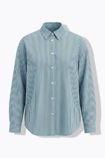 Plus size veliki brojevi Košulja dugih rukava šireg kroja na pruge za punije