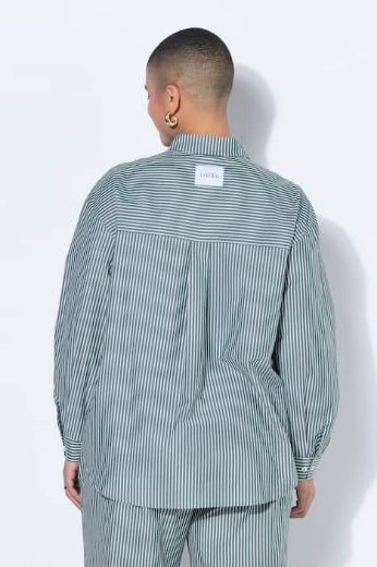 Plus size veliki brojevi Košulja dugih rukava šireg kroja na pruge za punije