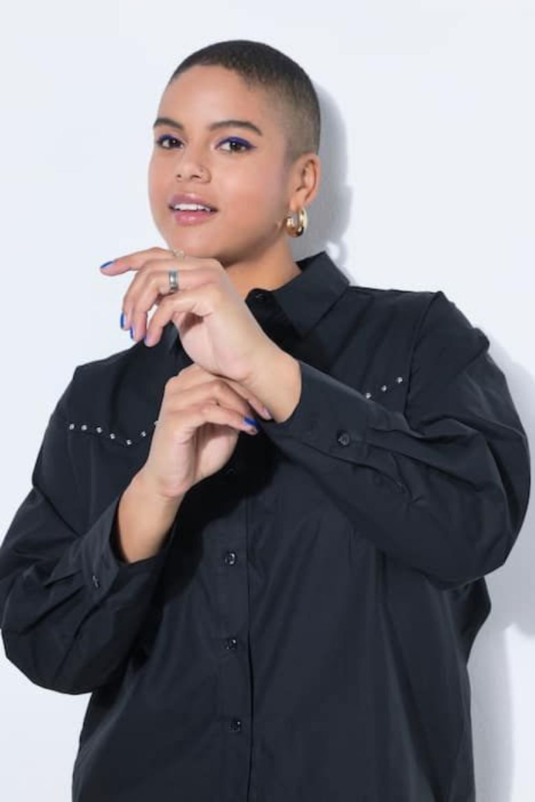 Plus size veliki brojevi Košulja dugih rukava s ukrasima za punije