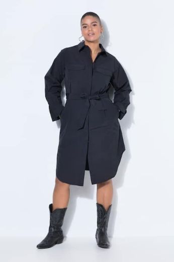 Plus size veliki brojevi Haljina dugih rukava na vezanje za punije