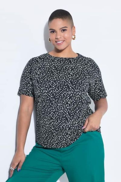 Veliki brojevi Majica kratkih rukavas cvjetnim uzorkom moda za punije