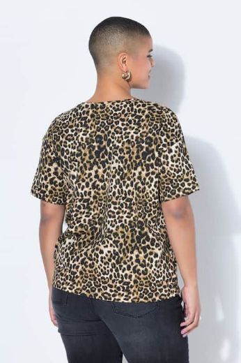 Plus size veliki brojevi Majica kratkih rukava s leopard uzorkom za punije