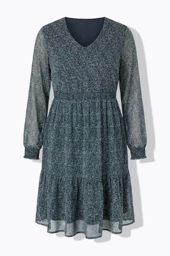 Plus size veliki brojevi Haljina dugih rukava dvoslojna za punije