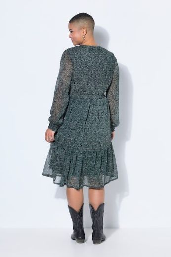 Plus size veliki brojevi Haljina dugih rukava dvoslojna za punije