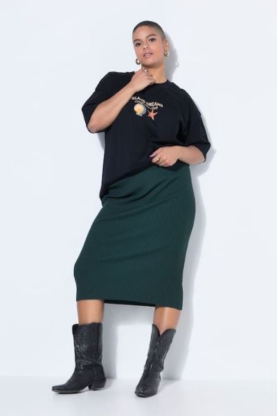 Veliki brojevi Pletena suknja elastičnog ruba moda za punije