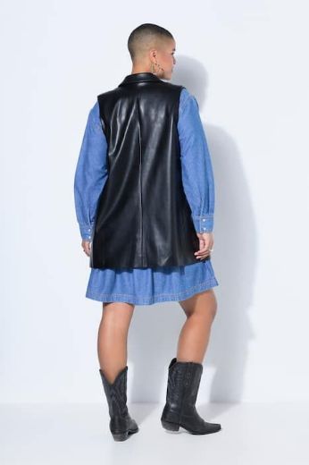 Plus size veliki brojevi Prsluk šireg kroja s izgledom kože za punije