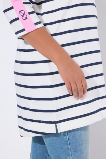 Plus size veliki brojevi Majica prugasta sa dugim rukavima za punije