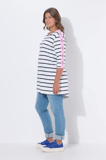 Plus size veliki brojevi Majica prugasta sa dugim rukavima za punije