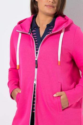 Plus size veliki brojevi Majica dugih rukava s patentnim zatvaračem i kapuljačom dužeg kroja za punije