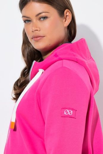 Plus size veliki brojevi Majica dugih rukava s patentnim zatvaračem i kapuljačom dužeg kroja za punije