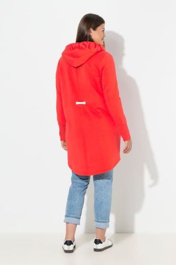 Plus size veliki brojevi Majica dugih rukava s patentnim zatvaračem i kapuljačom dužeg kroja za punije