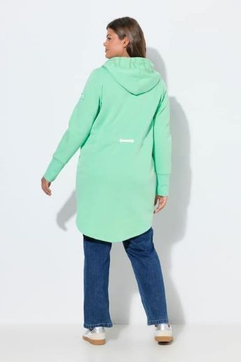 Plus size veliki brojevi Majica dugih rukava s patentnim zatvaračem i kapuljačom dužeg kroja za punije